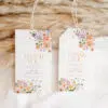 Peach Purple Wedding Favor Tags Printable