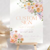 Purple Peach Floral Custom Sign Template | Personalized Sign Printable Editable Purple Peach Floral Custom Sign Template | Personalized Sign Printable Editable
