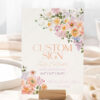 Purple Peach Floral Custom Sign Template | Personalized Sign Printable Editable