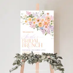Spring Floral Bridal Shower Brunch Welcome Sign Template A038
