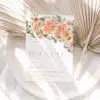 Peach Bridal Brunch Invitation Card, Orange Floral Bridal Shower Editable Template