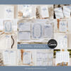 Blue French Toile Wedding Invitation Bundle Canva Template | Elegant Minimalist Wedding 50+ Templates Minimalist vintage something blue wedding invitation template bundle