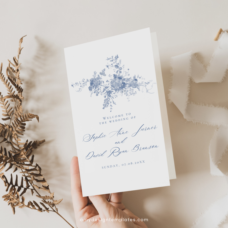 5+ Free Printable Wedding Program Templates: Your Guide to a Personalized Ceremony Editable wedding program template for Catholic ceremony in Canva with traditional design