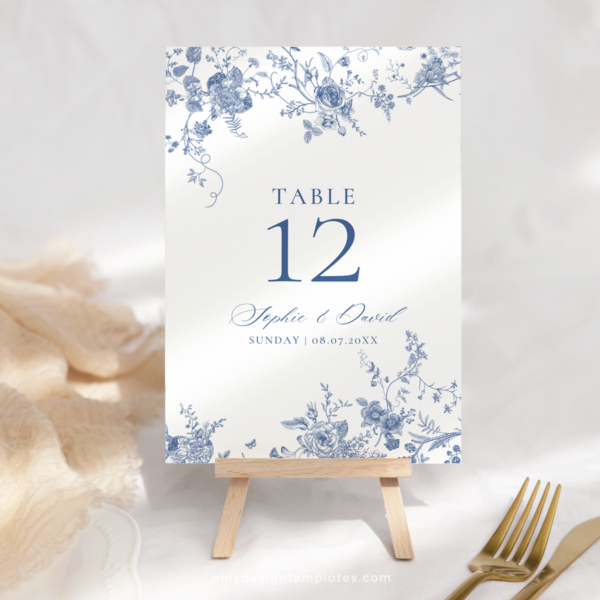 Table Number Cards