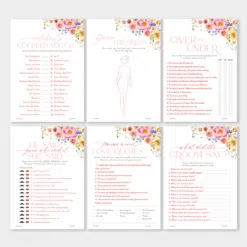 Bridal Shower Games Bundle Editable Printable Template B066