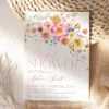 Bright Floral Bridal Shower Invitation, Spring Bridal Shower Invitation Editable Template B066