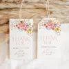 Bright Floral Wedding Favor Tags, Shower Favor Tag Printables, Personalized Tag Template, Wedding Tag Template Colorful Vivid Flowers B066