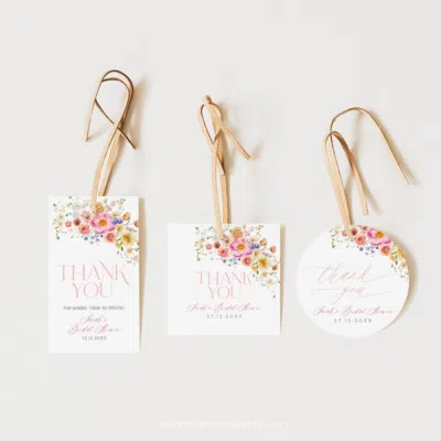 Bright Floral Wedding Favor Tags, Shower Favor Tag Printables, Personalized Tag Template, Wedding Tag Template Colorful Vivid Flowers B066