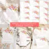 Bright Flowers Bridal Shower Bundle Template, Vivid Bridal Shower invitations template, Shower Bundle Printable Template Colorful B066