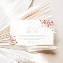 Editable Recipe Card Template, Colorful Floral Bridal Shower Brunch Recipe cards printable Bright Floral Garden B066