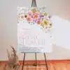 Bright Flowers Bridal Shower Welcome Sign Template, Colorful Floral Welcome Poster, Welcome To Bridal Shower Sign Vivid Flowers Garden B066