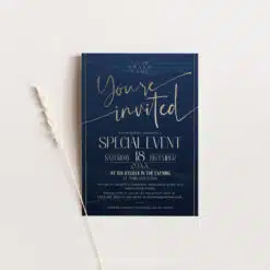 Grand Opening Invitation | Navy Blue Business Invitation Template | Editable Digital Invite