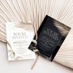 Grand Opening Invitation Template | Gold Business Invitation | Editable Corporate Party Invite