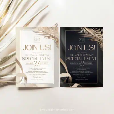 Elegant Business Invitation Template | Editable Corporate & Dinner Party Invite