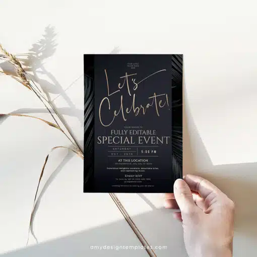 Let’s Celebrate Invitation Template | Editable Business & Corporate Party Invite