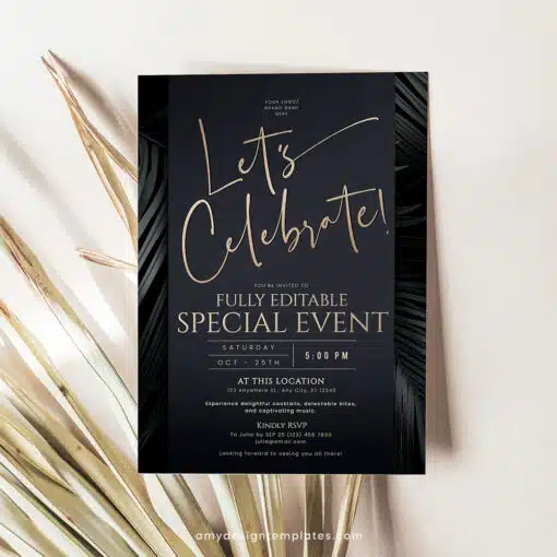 Let’s Celebrate Invitation Template | Editable Business & Corporate Party Invite