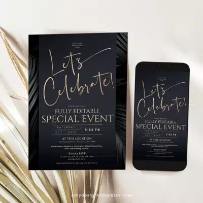 Let’s Celebrate Invitation Template | Editable Business & Corporate Party Invite