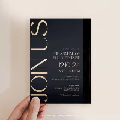 Business Invitation Template | Editable Corporate & Dinner Party Invite