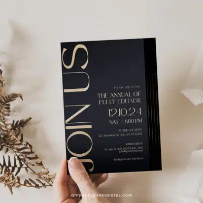 Business Invitation Template | Editable Corporate & Dinner Party Invite