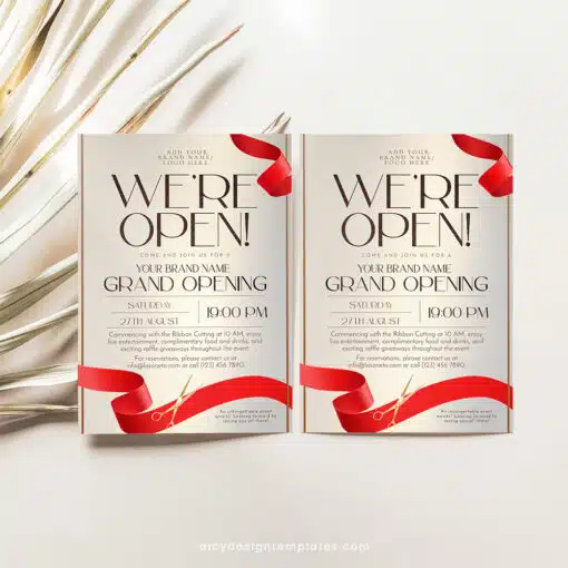 Gold Grand Opening Invitation | Editable Business & Launch Party Template