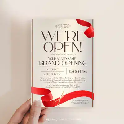 Gold Grand Opening Invitation | Editable Business & Launch Party Template