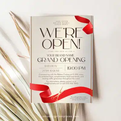 Gold Grand Opening Invitation | Editable Business & Launch Party Template