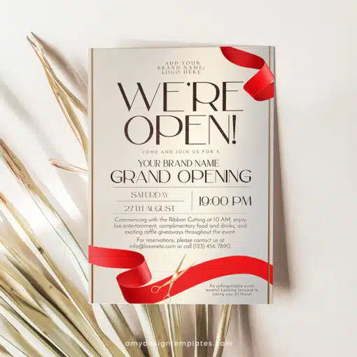 Gold Grand Opening Invitation | Editable Business & Launch Party Template
