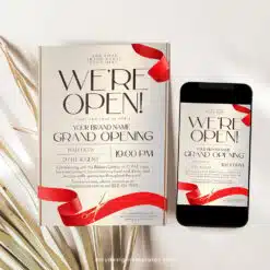 Gold Grand Opening Invitation | Editable Business & Launch Party Template