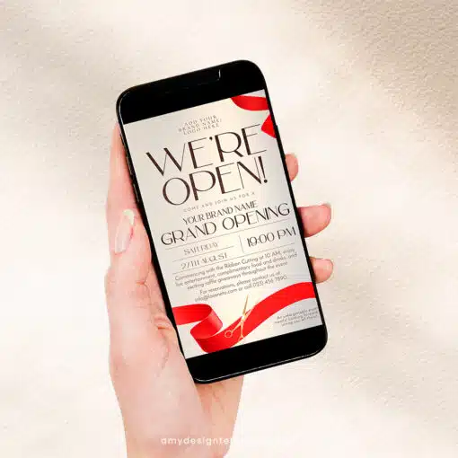 Gold Grand Opening Invitation | Editable Business & Launch Party Template