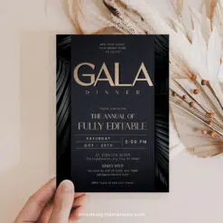 Gala Invitation Template | Editable Business & Dinner Party Digital Invite