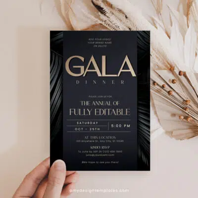 Gala Invitation Template | Editable Business & Dinner Party Digital Invite
