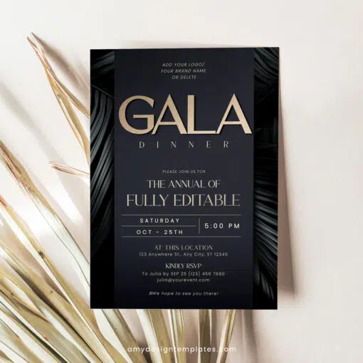 Gala Invitation Template | Editable Business & Dinner Party Digital Invite