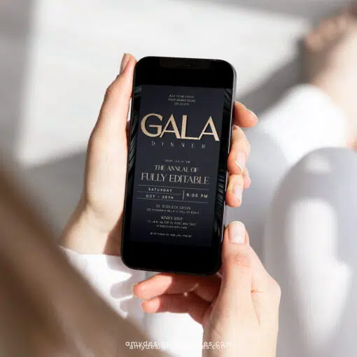 Gala Invitation Template | Editable Business & Dinner Party Digital Invite
