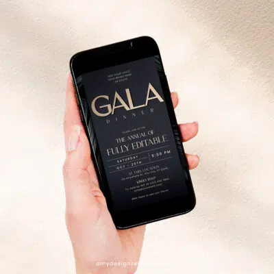 Gala Invitation Template | Editable Business & Dinner Party Digital Invite