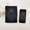 Business Invitation Template | Editable Black & Gold Company Anniversary & Dinner Party Invite