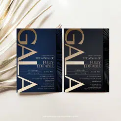 Navy Gold Gala Invitation | Editable Business Anniversary & Corporate Dinner Party Template