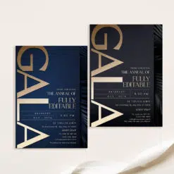 Navy Gold Gala Invitation | Editable Business Anniversary & Corporate Dinner Party Template