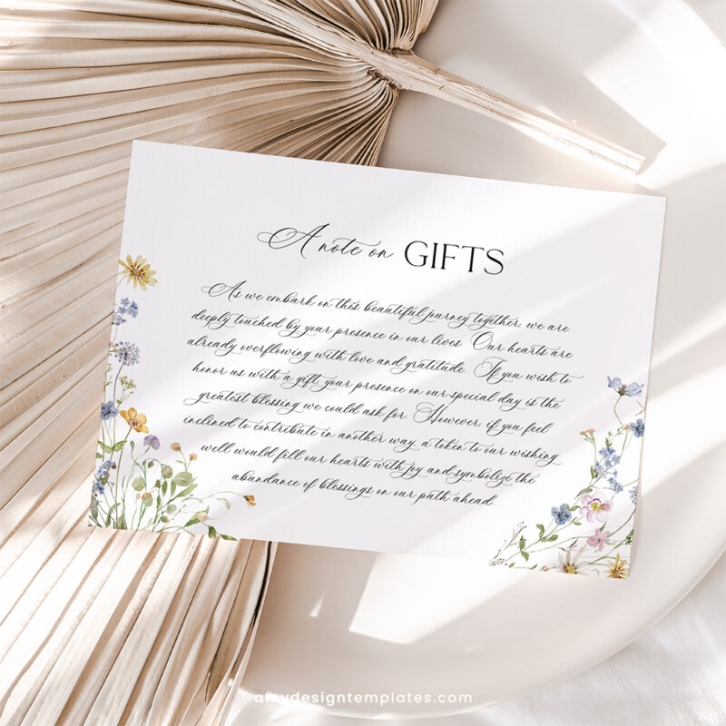 Wildflower Wedding Invitation Suite | Editable Botanical Wedding Invite Set