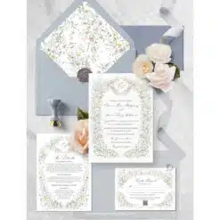 Vintage Wedding Invitation Template, Wildflower Wedding Invitation Cards, Elegant Wedding Printables Template D033