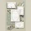 Vintage Wildflower Wedding Invitation Template D034