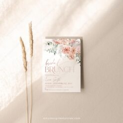 Dusty Rose Bridal Brunch Invitation Template
