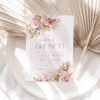Pink Bohemian Bridal Brunch Invitation Template | Floral Boho Arched Pink Bohemian Bridal Brunch Invitation Template