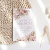 Pink Bohemian Bridal Brunch Invitation Template | Floral Boho Arched Pink Bohemian Bridal Brunch Invitation Template