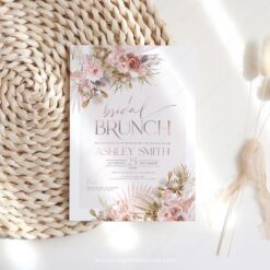 Pink Bohemian Bridal Brunch Invitation Template
