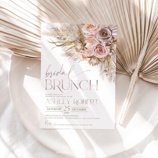 Boho Bridal Brunch Invitation Template