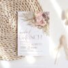 Boho Bridal Brunch Invitation | Dusty Rose & Pampas Grass Boho Bridal Brunch Invitation Template