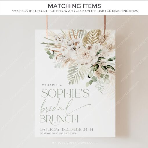 Boho Green Bridal Brunch Invitation Template