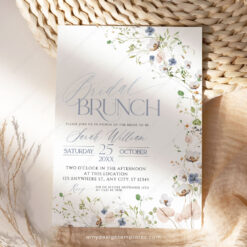 Elegant Botanical Bridal Brunch Invitation Template