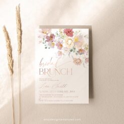 Pink Floral Bridal Brunch Invitation Template