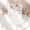 Pink Floral Bridal Brunch Invitation Template | Spring Flowers Pink Floral Bridal Brunch Invitation Template